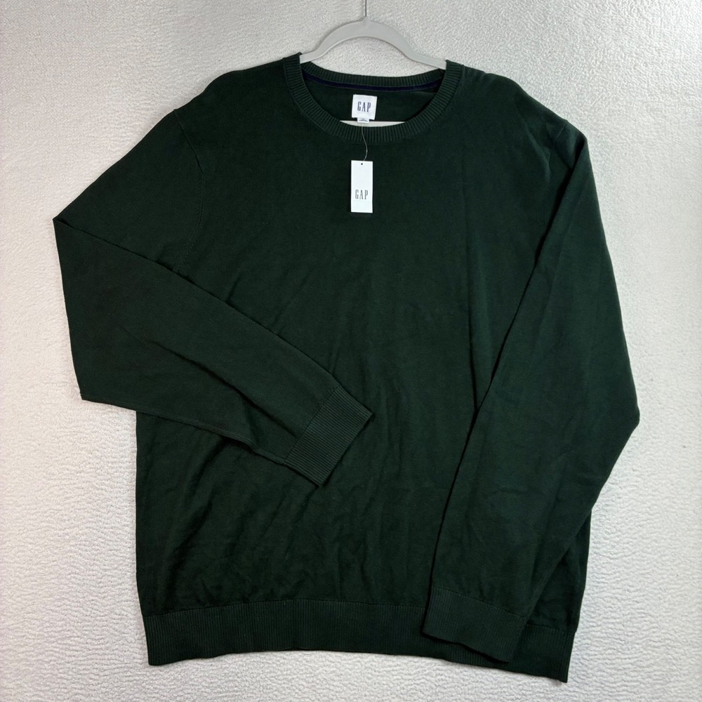 Gap Sweater Men XL Green Crewneck Long Sleeve Pullover Cotton‎ Preppy NWT